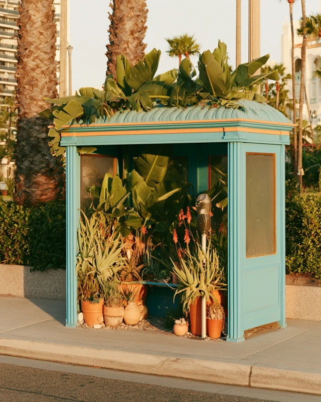 A bright civic garden kiosk from the PointCast visual desk