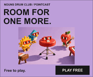 Nouns Drum Club. ROOM FOR ONE MORE. Bring a friend. Find your sound. Play free.