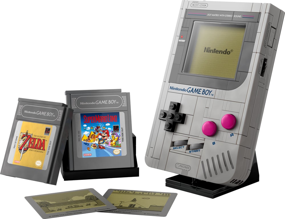 LEGO Game Boy with brick cartridges