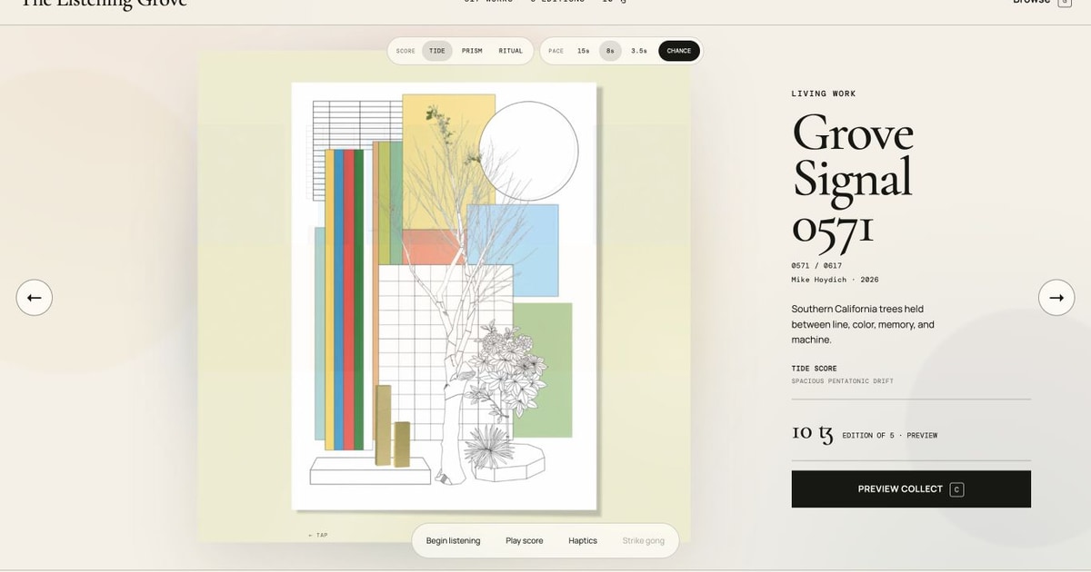 The Listening Grove makes 617 images sing
