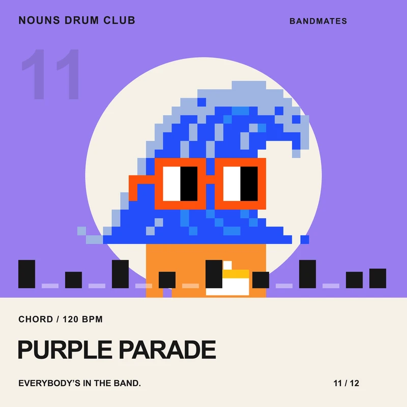 Purple Parade, a proposed Nouns Drum Club chord bandmate