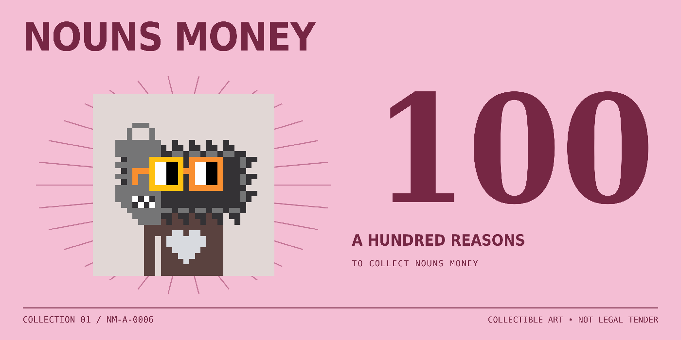 Pink Orbit: Nouns Money collectible art design using actual Nouns #5