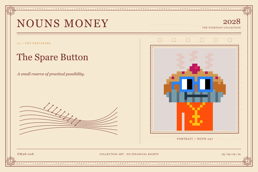 The Spare Button: authentic Noun #57, digital artwork serial NM28-008