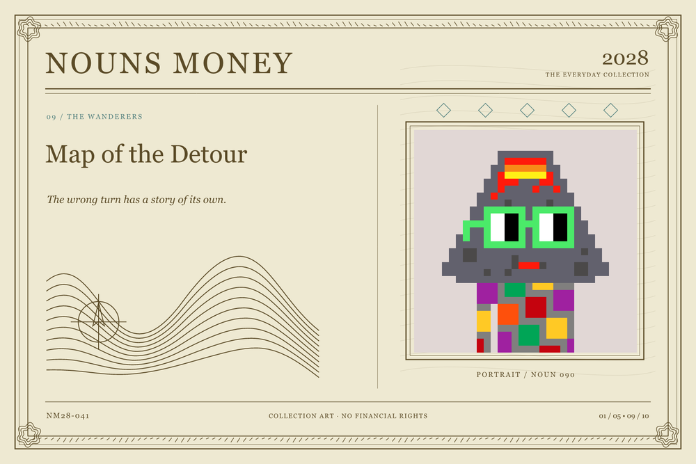 Map of the Detour: authentic Noun #90, digital artwork serial NM28-041