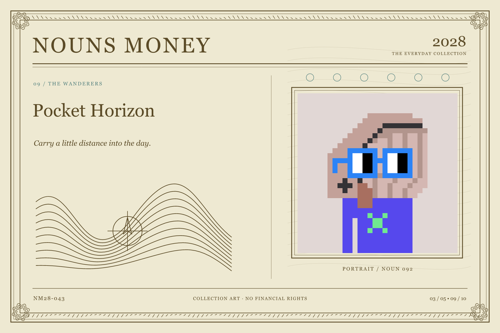 Pocket Horizon: authentic Noun #92, digital artwork serial NM28-043