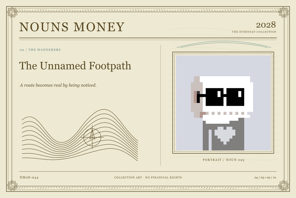The Unnamed Footpath: authentic Noun #93, digital artwork serial NM28-044