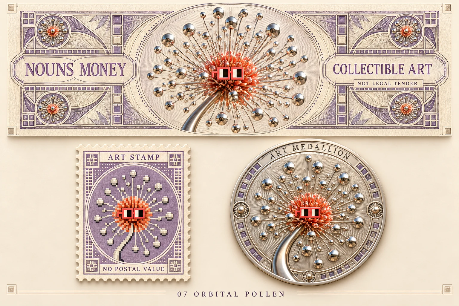 Orbital Pollen · Flower plates · 2026 · generated design study
