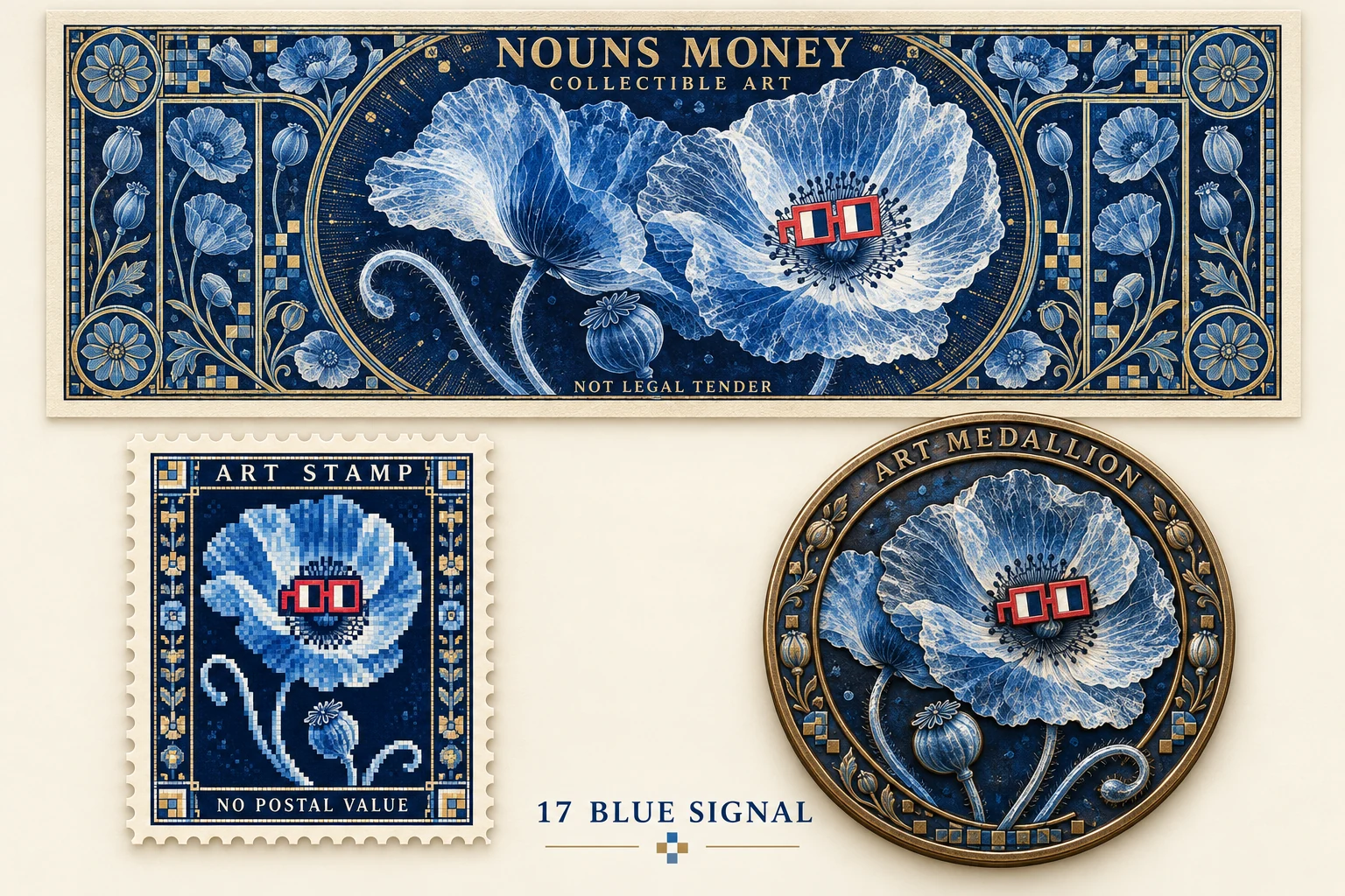 Blue Signal · Flower plates · 2026 · generated design study