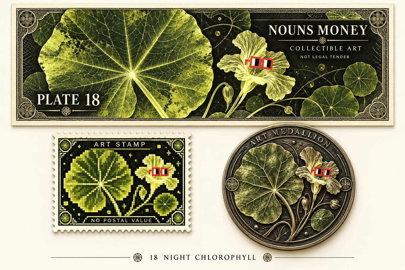 Night Chlorophyll · Flower plates · 2026 · generated design study