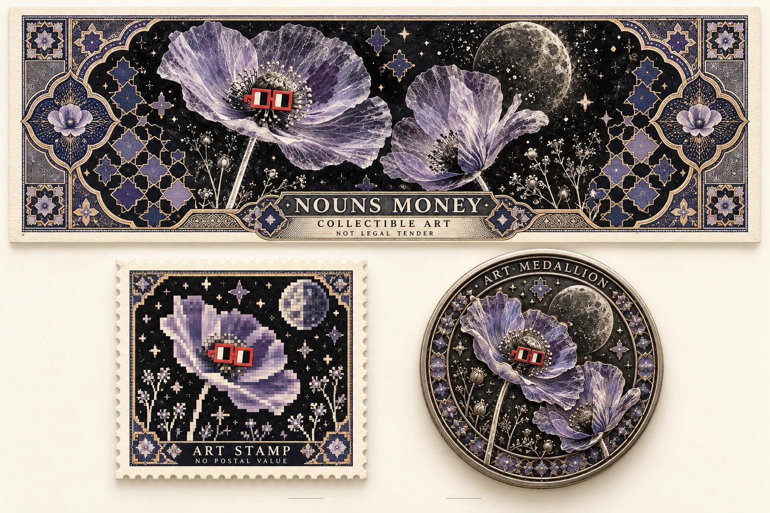 Lavender Static · Flower plates · 2026 · generated design study