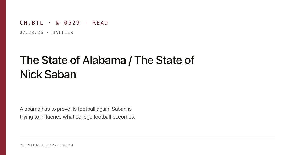 The State of Alabama / The State of Nick Saban