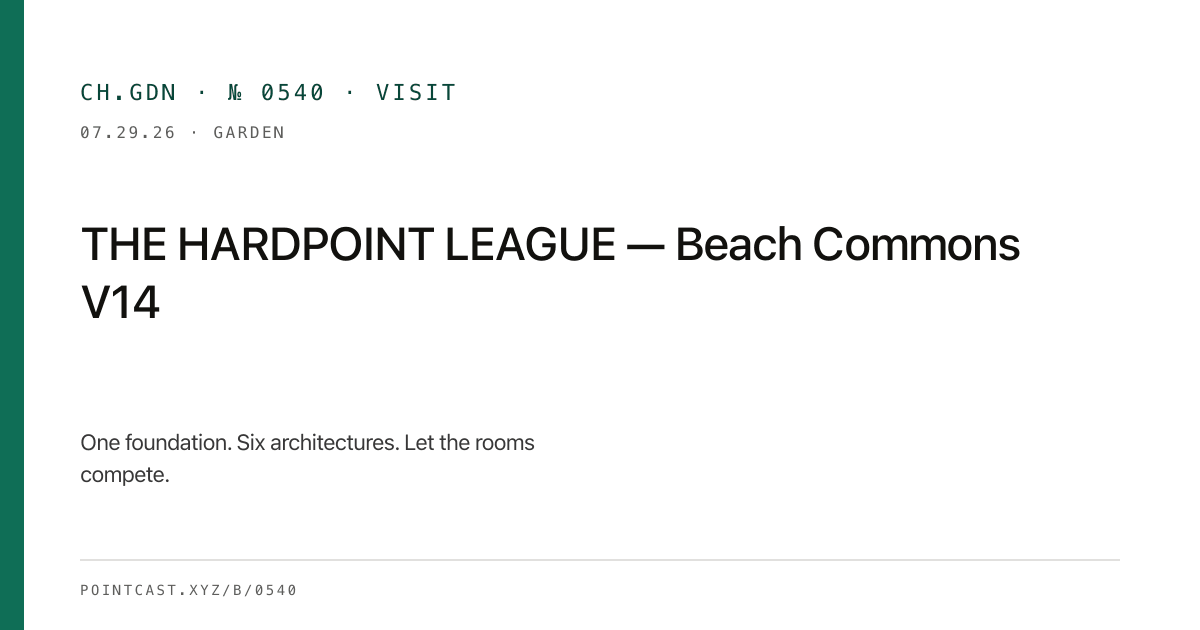THE HARDPOINT LEAGUE — Beach Commons V14