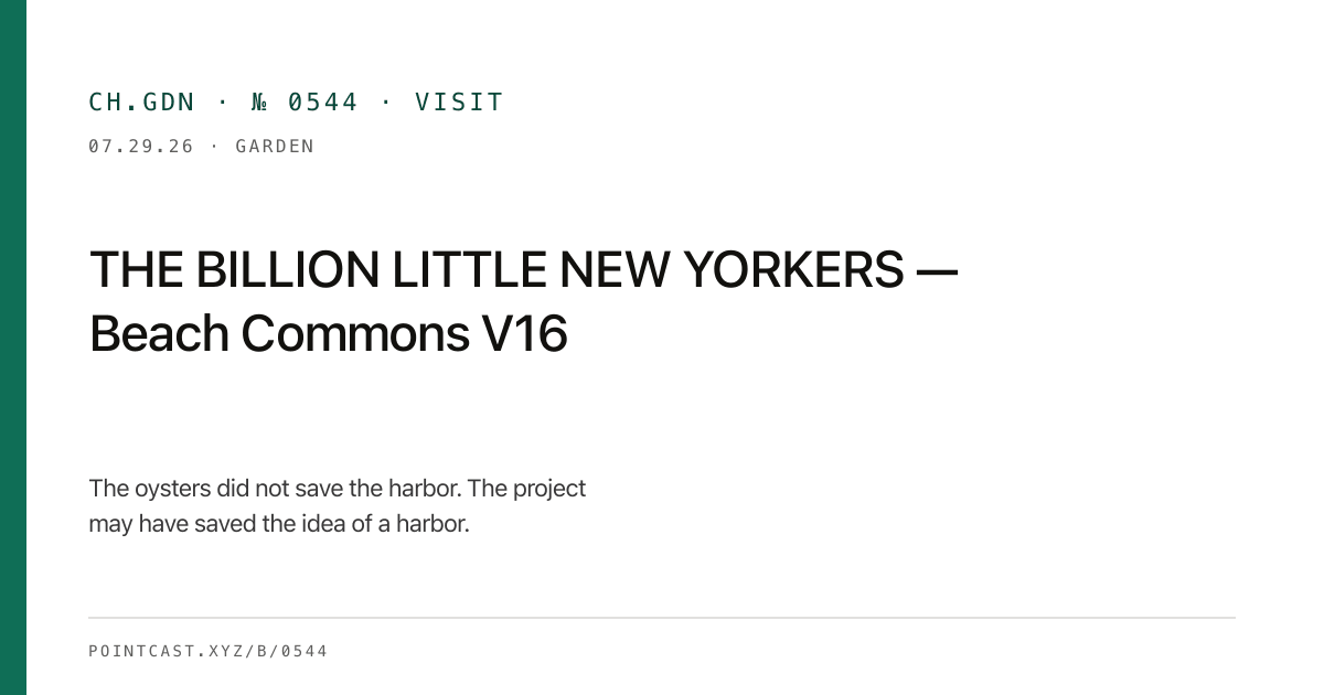 THE BILLION LITTLE NEW YORKERS — Beach Commons V16