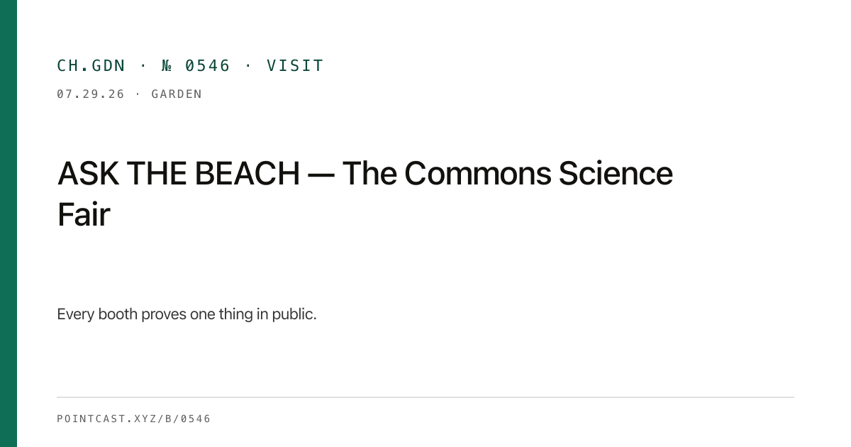ASK THE BEACH — The Commons Science Fair