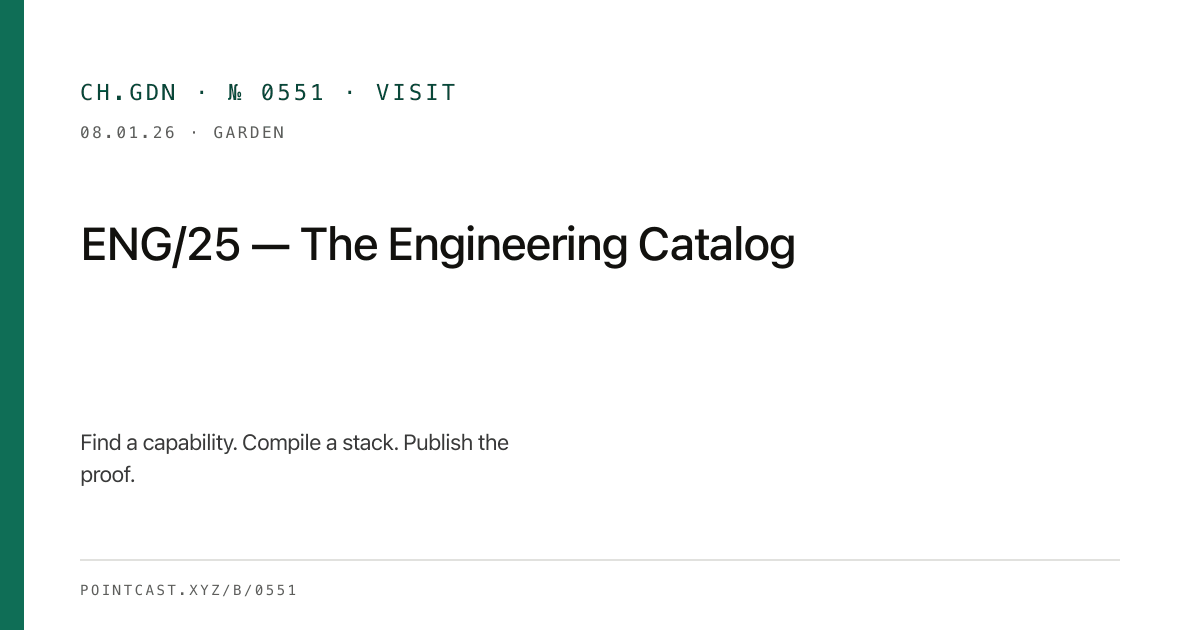 ENG/25 — The Engineering Catalog