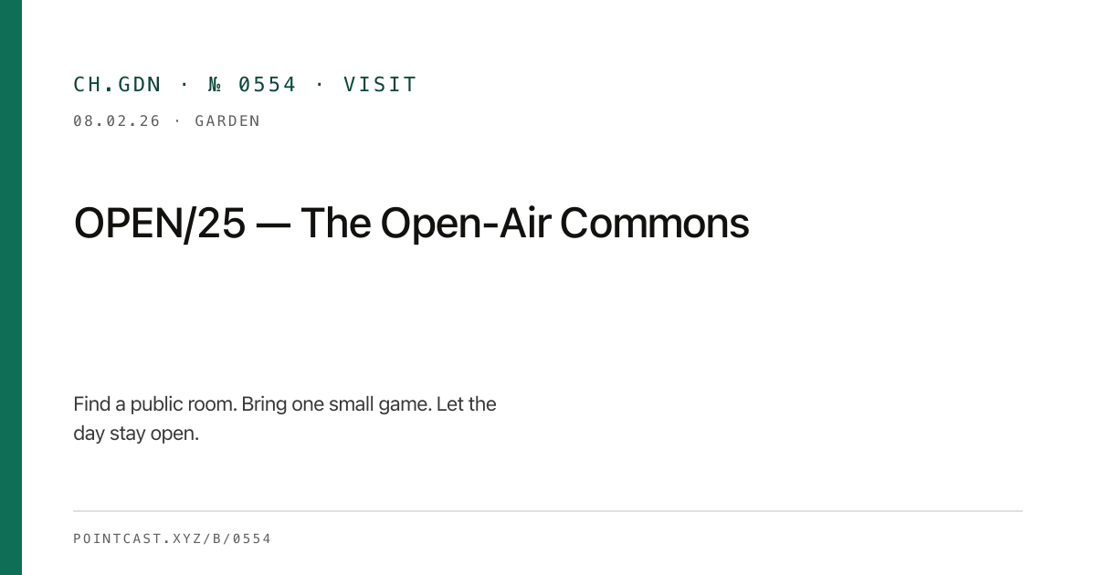 OPEN/25 — The Open-Air Commons