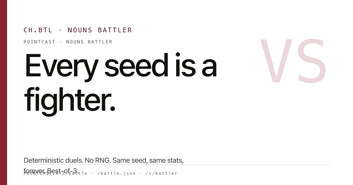 Nouns Nation battle broadcast graphic