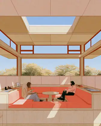 The Listening Room — speculative AI-generated PointCast artwork, variation 2 of 4