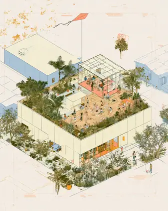 Small Roof, Big Horizon — speculative AI-generated PointCast artwork, variation 1 of 4