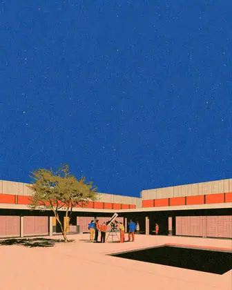 After Dark, Keep Wondering — speculative AI-generated University of El Segundo artwork, variation 2 of 4