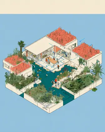 Follow One Drop — speculative AI-generated University of El Segundo artwork, variation 1 of 4