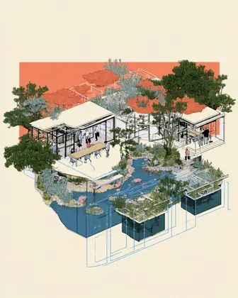 Follow One Drop — speculative AI-generated University of El Segundo artwork, variation 2 of 4
