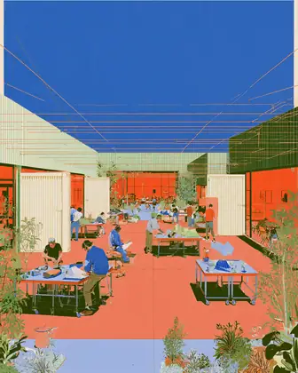 Prototype the Block — speculative AI-generated IndustryNext artwork, variation 1 of 4