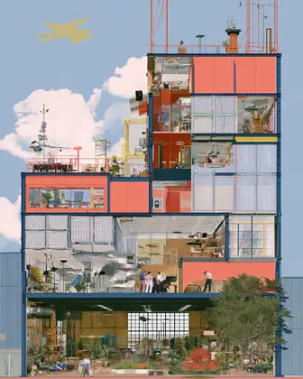 A Second Flight for Materials — speculative AI-generated IndustryNext artwork, variation 2 of 4