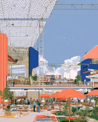 A Second Flight for Materials — speculative AI-generated IndustryNext artwork, variation 3 of 4