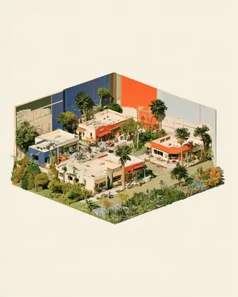 The Block Has Layers — speculative AI-generated ElSegundo.xyz artwork, variation 4 of 4