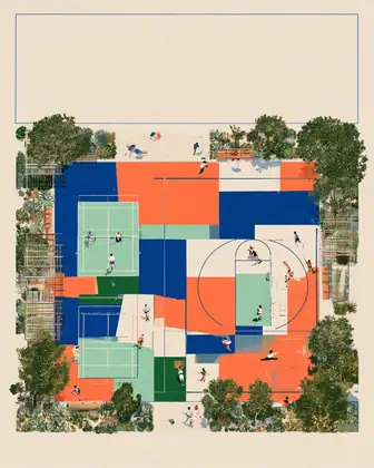 Everybody Gets an Afternoon — speculative AI-generated ElSegundo.xyz artwork, variation 1 of 4
