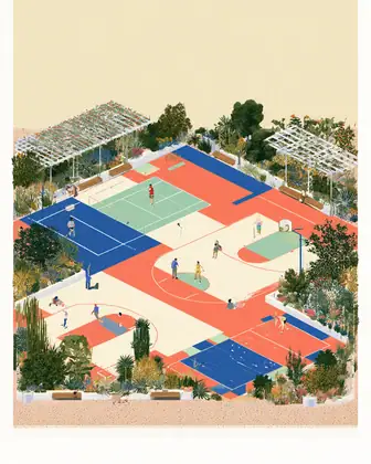 Everybody Gets an Afternoon — speculative AI-generated ElSegundo.xyz artwork, variation 2 of 4
