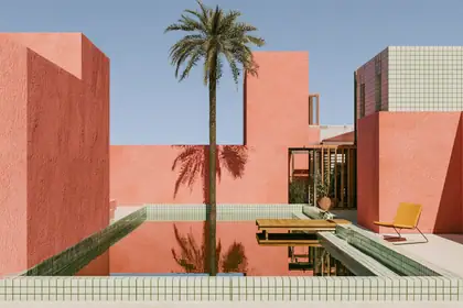 Rain Garden Pool — speculative AI-generated Pacific Common Futures artwork, variation 3 of 4