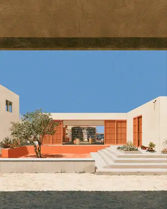 Pocket Reading House — speculative AI-generated Pacific Common Futures artwork, variation 3 of 4