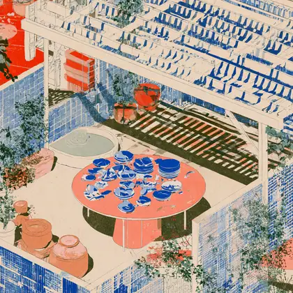 Repair Court — speculative AI-generated Pacific Common Futures artwork, variation 1 of 4