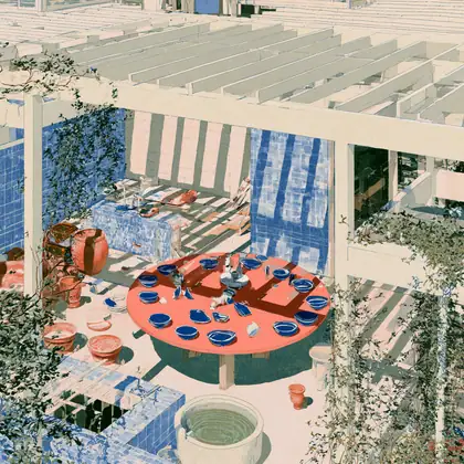 Repair Court — speculative AI-generated Pacific Common Futures artwork, variation 4 of 4
