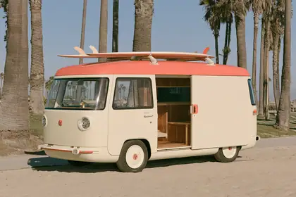 Surf Microvan — speculative AI-generated Pacific Common Futures artwork, variation 2 of 4
