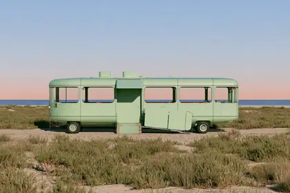 Dune Shuttle — speculative AI-generated Pacific Common Futures artwork, variation 4 of 4