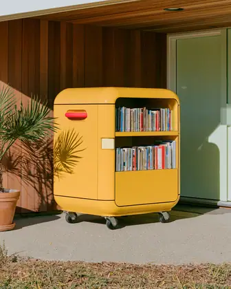 Library Delivery Cart — speculative AI-generated Pacific Common Futures artwork, variation 4 of 4
