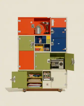 Borrowing Cabinet — speculative AI-generated Pacific Common Futures artwork, variation 4 of 4