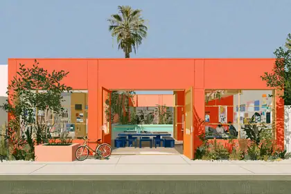 Main Street Morning Desk — speculative AI-generated PointCast artwork, variation 4 of 4