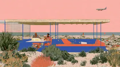 Dune Edge Listening Porch — speculative AI-generated PointCast artwork, variation 4 of 4