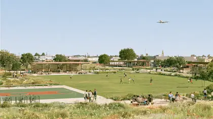 Friday on the Shared Field — speculative AI-generated ElSegundo.xyz artwork, variation 4 of 4