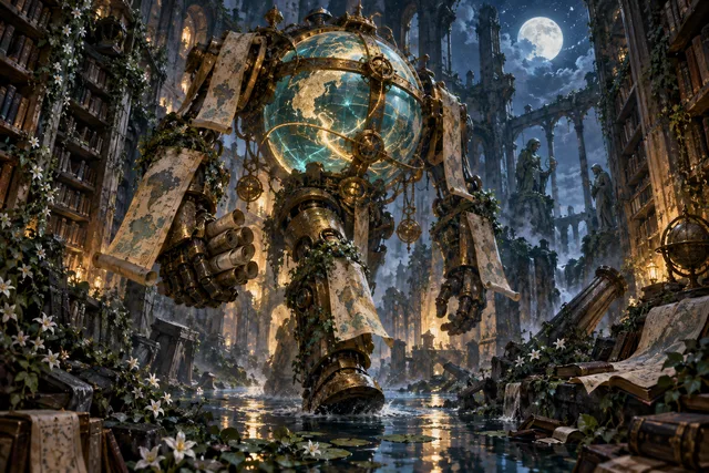 Walking Atlas — original First Light card illustration
