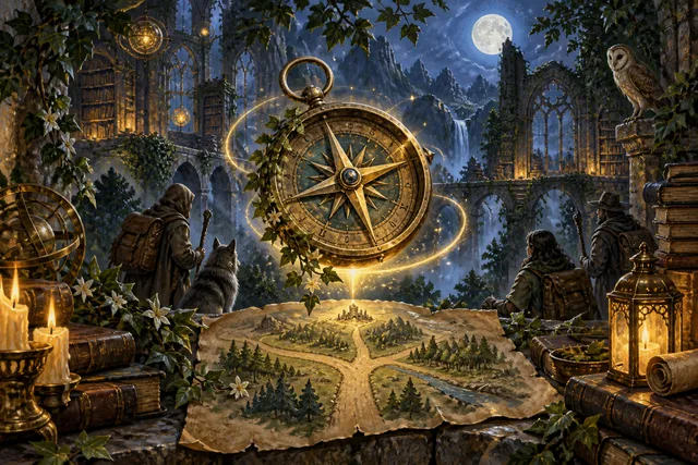Borrowed Compass — original First Light card illustration