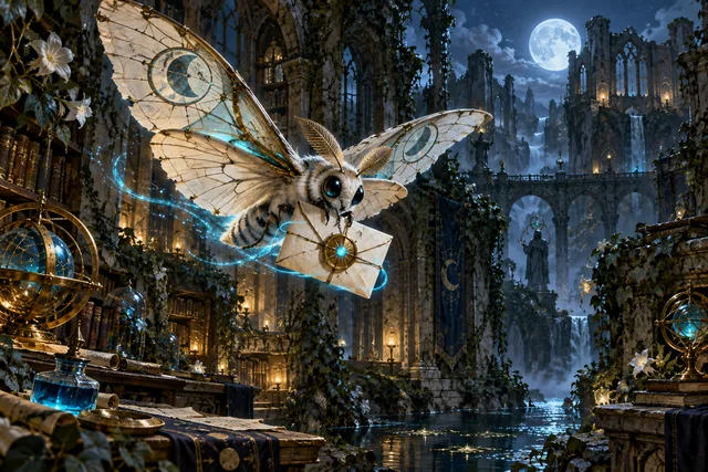 Inkmoth Courier — original First Light card illustration