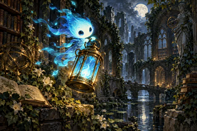 Lantern Sprite — original First Light card illustration