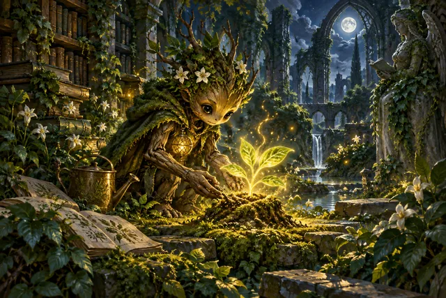 Garden Tender — original First Light card illustration