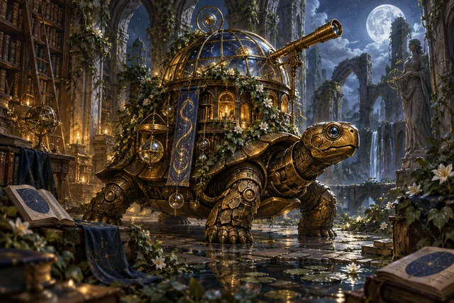 Clockwork Tortoise — original First Light card illustration