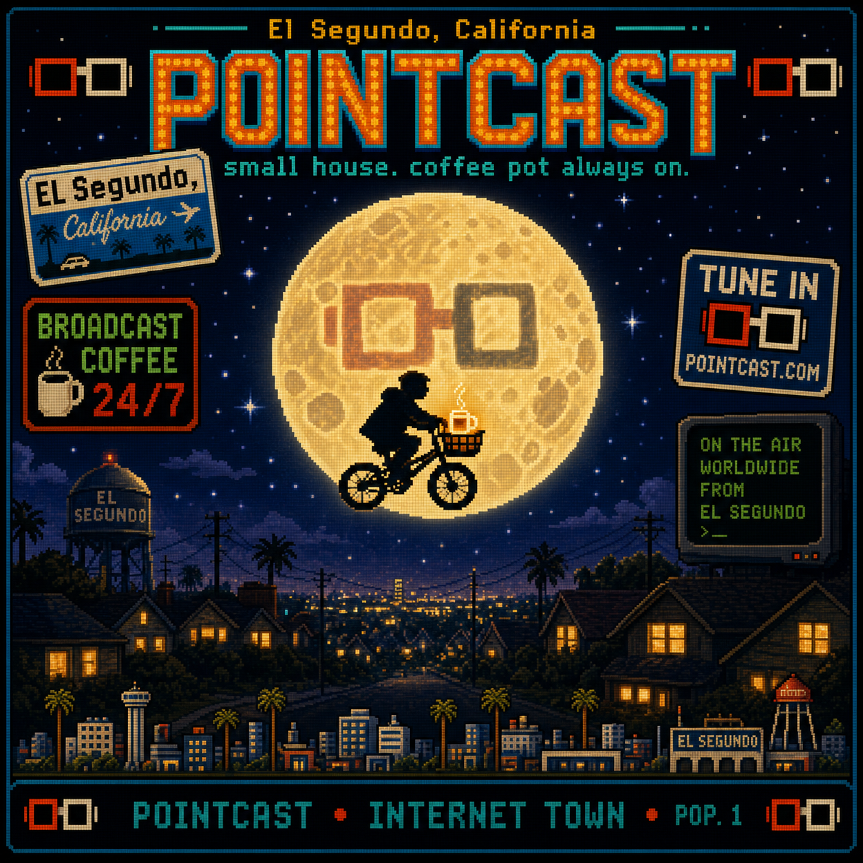 PointCast tribute poster 06: Bike Moon Silhouette